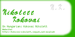 nikolett kokovai business card